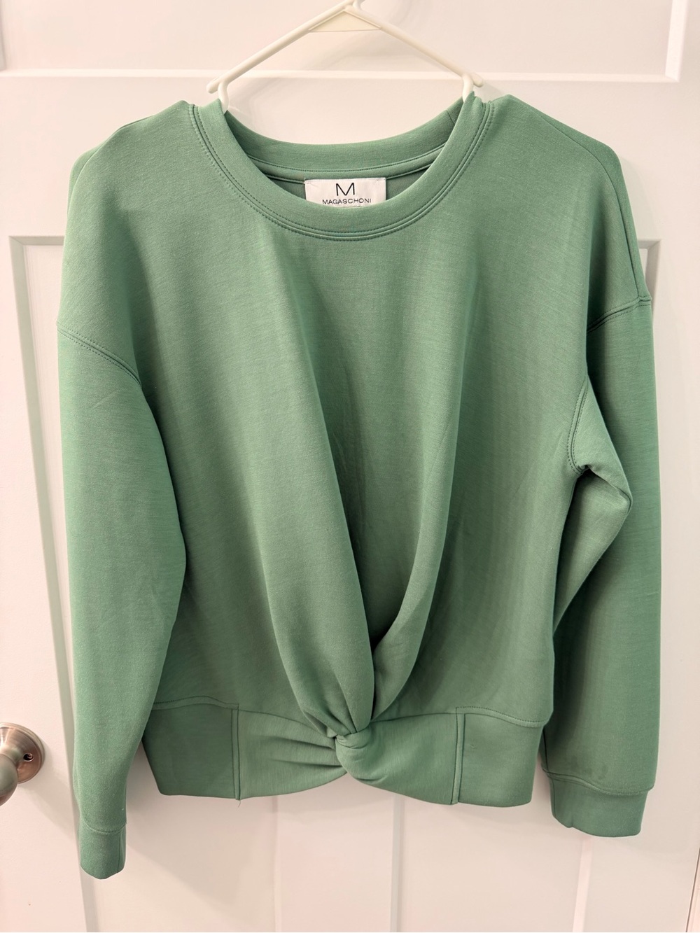 Sage Green Knot Front Sweatshirt